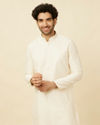 Off White Diamond Patterned Kurta Set